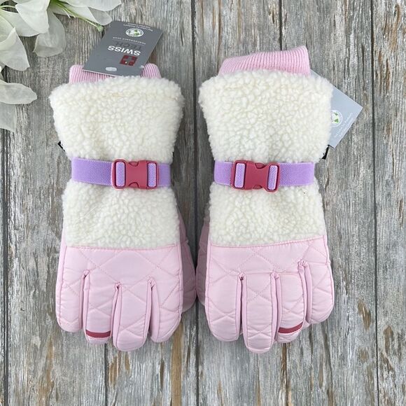 Girls Swiss Tech Plush Winter Snow Ski Gloves 2-Pack Size L/XL - Picture 2 of 6